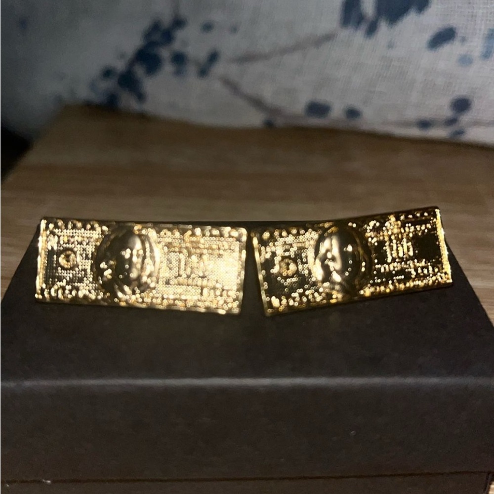 Gold Dollar Bill Cufflinks